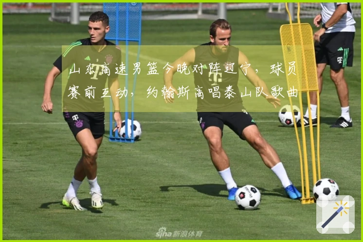 山东高速男篮今晚对阵辽宁，球员赛前互动，约翰斯高唱泰山队歌曲